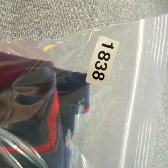 Tommy Hilfiger Sweater Mens M Navy Red Stripes V-Neck Pullover Cotton Preppy - Picture 10 of 10